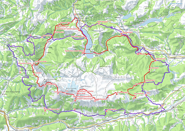 Dachstein 2D-Karte